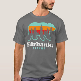 Fastighetsbanker Alaska Vacation Travel Bear Träd T Shirt