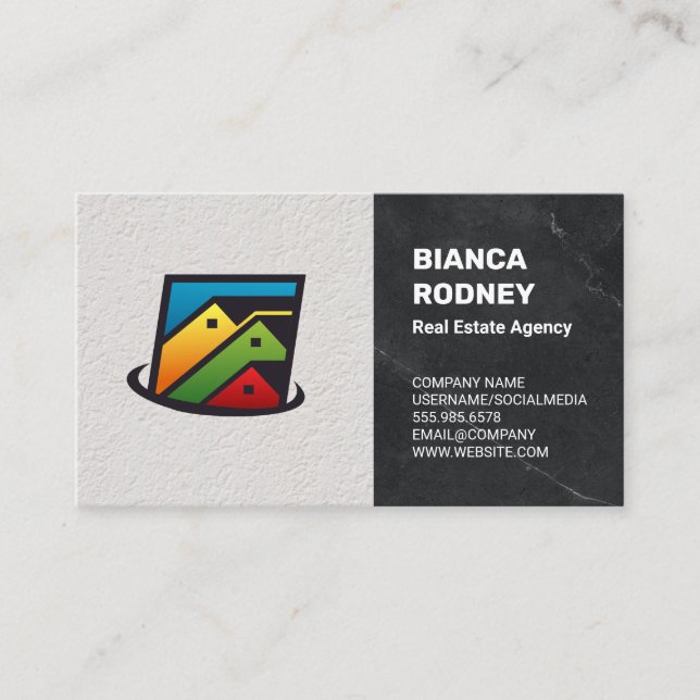 Fastighetshus | Wall Marble Struktur Visitkort (Framsida)