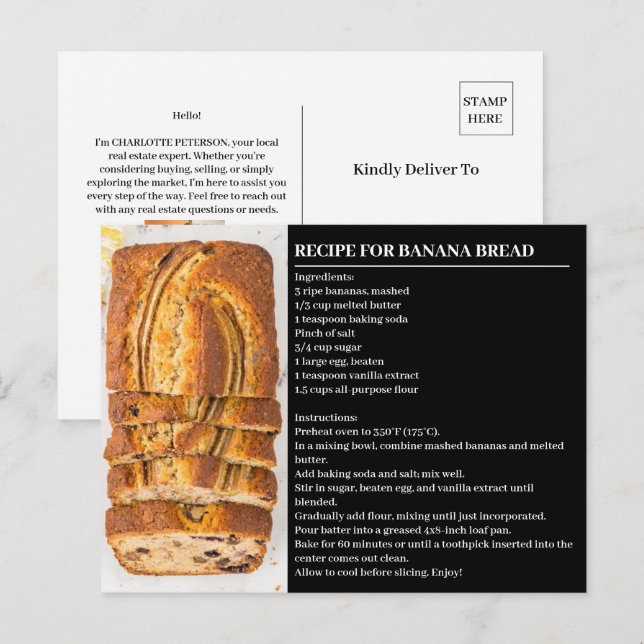 Fastighetsintroduktion med recept  vykort (Fram/baksida)