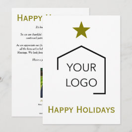Fastighetsjul Holiday Logotyp Lyx Unik Julkort