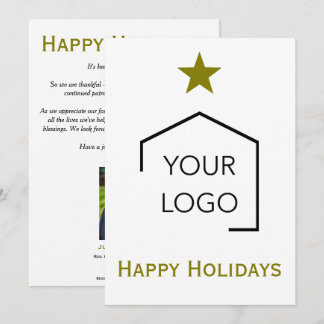 Fastighetsjul Holiday Logotyp Lyx Unik Julkort