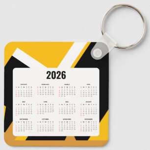 Fastighetskalender Nyckelring 2026   Svart & Guld 