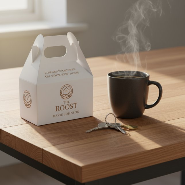 Fastighetslogotyp Företagets inflyttningsfest Presentaskar (Real Estate Logo Company Housewarming Favor Boxes)