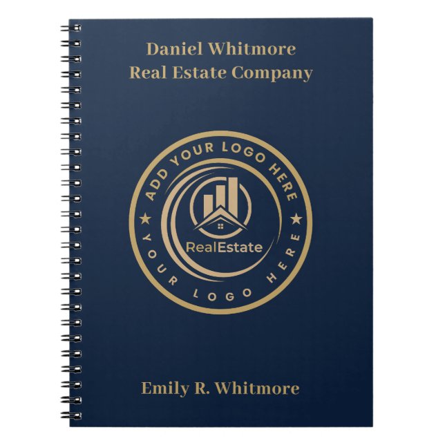 Fastighetsmäklare | Anpassad logotyp för fastighet Anteckningsbok (Framsidan)