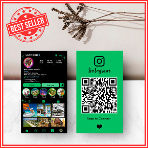 Fastighetsmäklare Forest Green Instagram QR-kort Visitkort