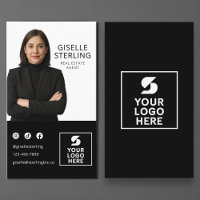 Fastighetsmäklare Foto Logotyp Svart Vitt