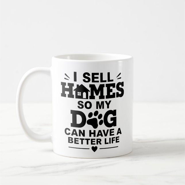 Fastighetsmäklare Geschenk för hundmamma Fastighet Kaffemugg (Vänster)