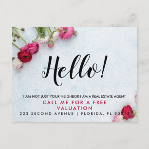 Fastighetsmäklare HELLO CARD Meddelande Vykort