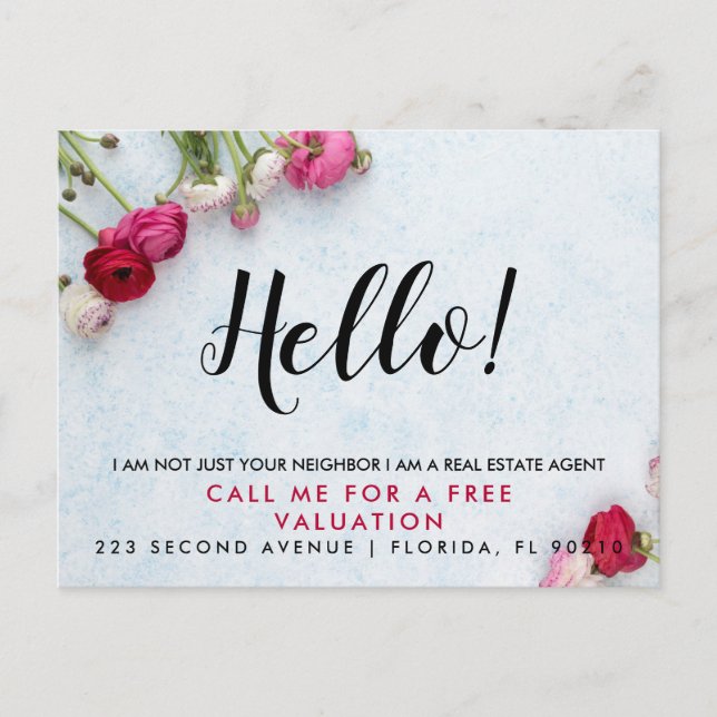 Fastighetsmäklare HELLO CARD Meddelande Vykort (Framsida)