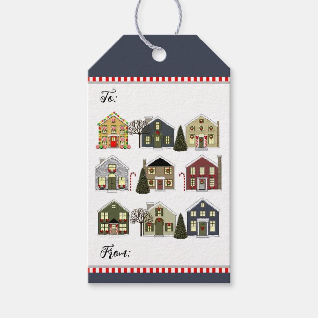 Fastighetsmäklare julklappsetiketter presentetikett (Framsidan)