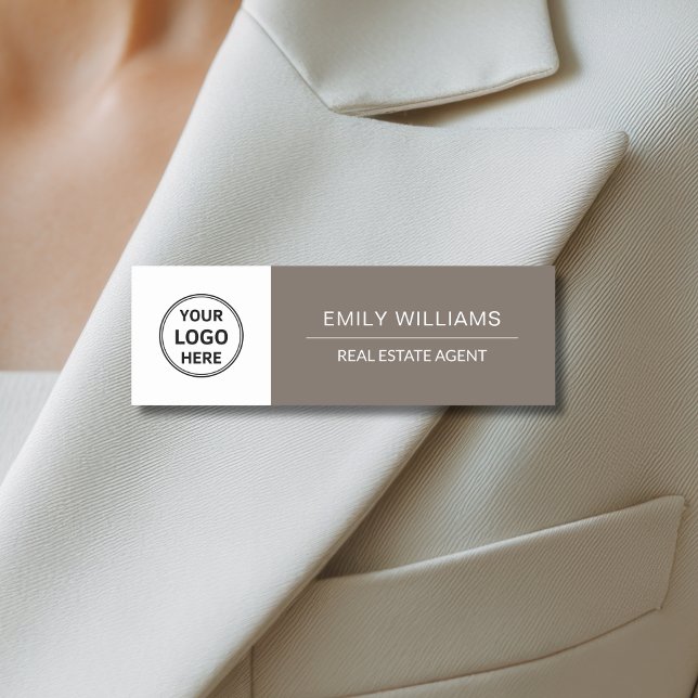 Fastighetsmäklare Mäklarlogo  Namnbricka (Real Estate Agent Realtor Broker Logo Name Tag)