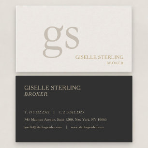 Fastighetsmäklare Monogram Professional Visitkort
