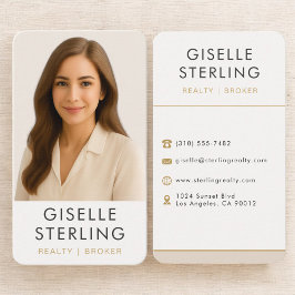 Fastighetsmäklare Neutral Beige Visitkort