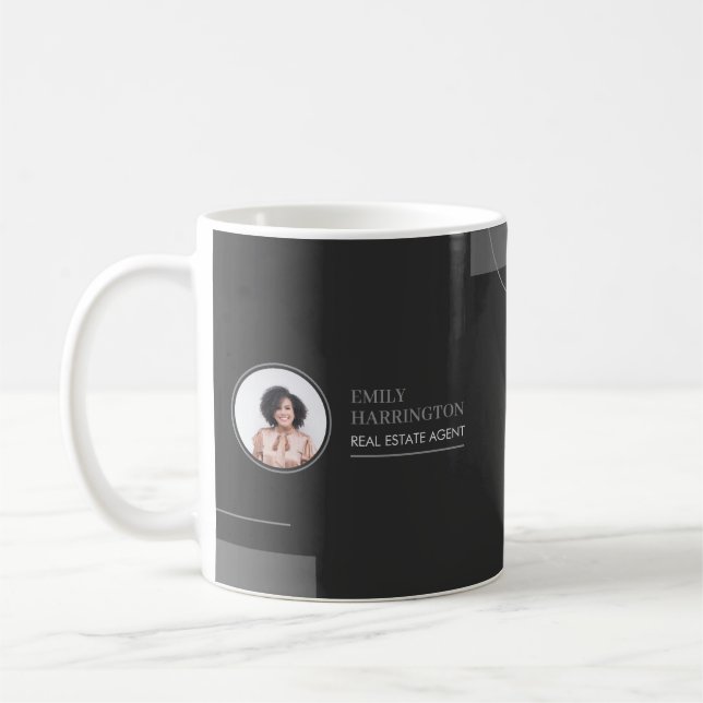 Fastighetsmäklare Neutrala Fina Linjer Kaffemugg (Vänster)