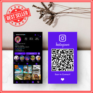 Fastighetsmäklare Realtor Instagram Violett QR-kod Visitkort