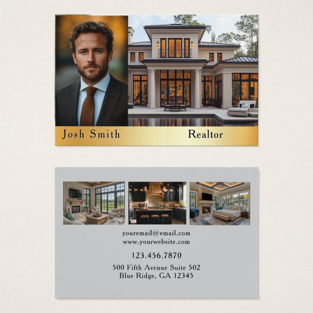 Fastighetsmäklare Realtor Visitkort (Framsida & baksida)