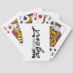 Fastighetsmäklare som brännmärker leka kort casinokort