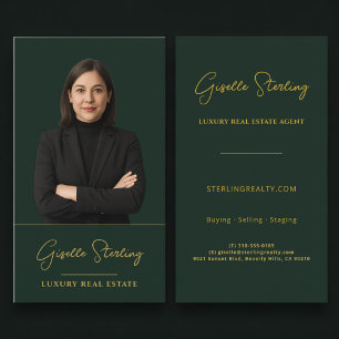 Fastighetsmäklaren Forest Green Gold Professional Visitkort