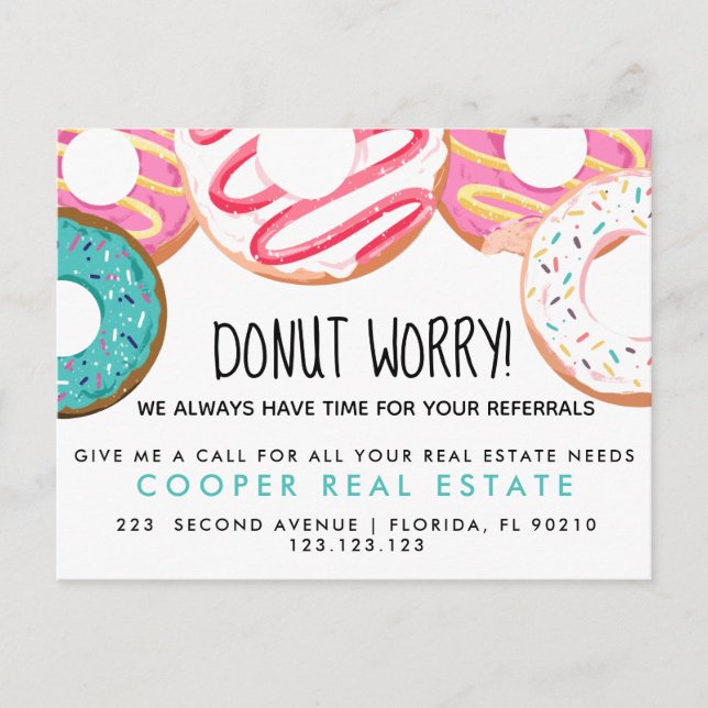 fastighetsmässiga donut-referenser Annonsering Meddelande Vykort (Framsida)