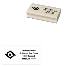 Fastighetsnavigering Blå Huslogotyp Modern Fastigh Stämpel