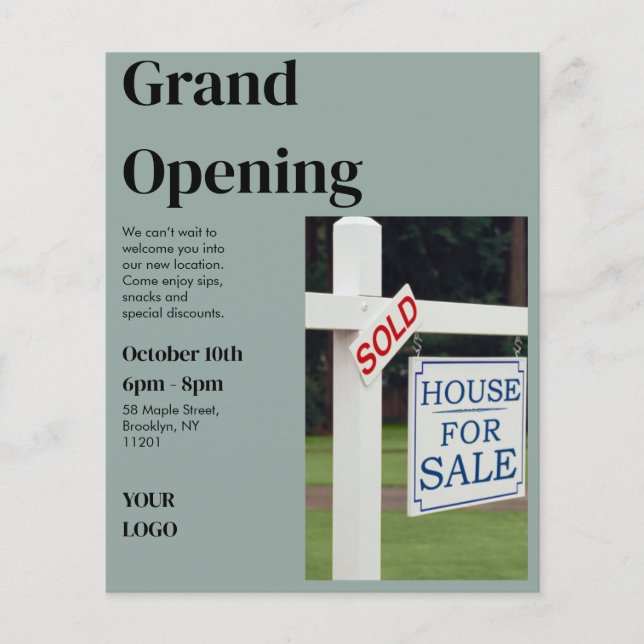 Fastighetsvisning Flyer | Modern (Framsidan)