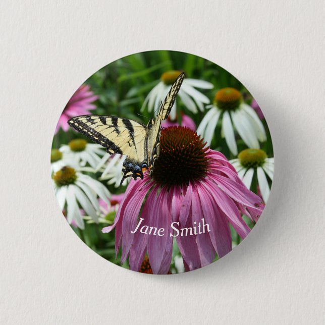 Fästknapp för kolvfjädring i tigern Swallowtail Bu Knapp (Framsida)