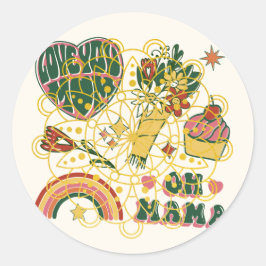 Fästkrämen för mor dag runt klistermärke