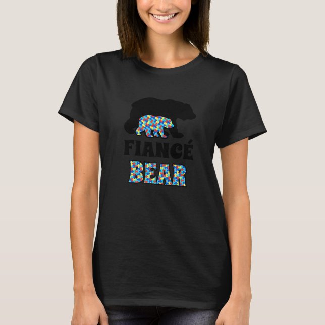 Fästman Björn Autism Medvetenhet T Shirt (Framsida)