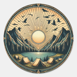 Fästmärke för utomhusbruk runt klistermärke