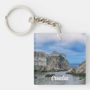 Fästmurar, klippt kusten och hav i Kroatien