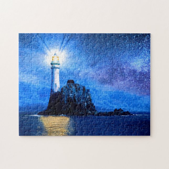 Fastnet Lighthouse - Irish Jigszle Puzzle Pussel (Horisontell)