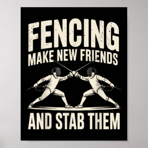 Fästning av idrottens Novelty För manar Women Fenc Poster
