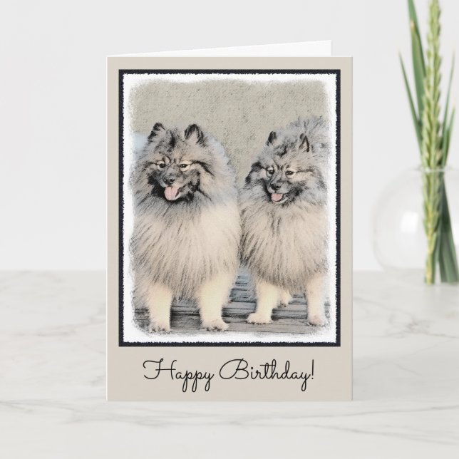 Fästning av Keeshond Brothers - Originalteckning a Kort (Framsida)