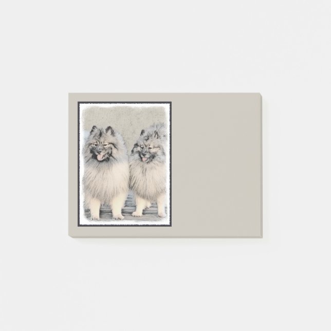Fästning av Keeshond Brothers - Originalteckning a Post-it Block (Framsida)