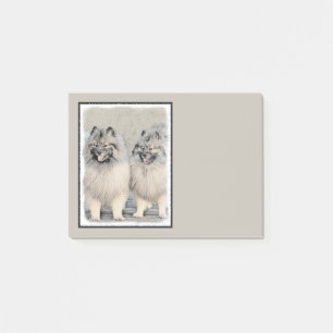 Fästning av Keeshond Brothers - Originalteckning Post-it Block