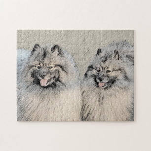 Fästning av Keeshond Brothers - Originalteckning Pussel