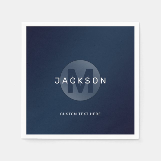 Fästning av marin blå, modern, enkel personlig pappersservett (Framsidan)