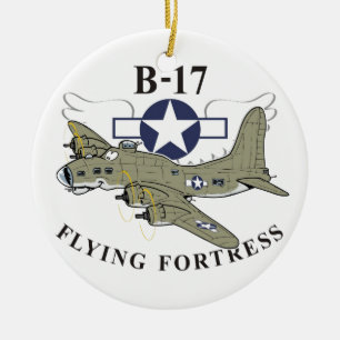 Fästning för flyg B-17 Julgransprydnad Keramik