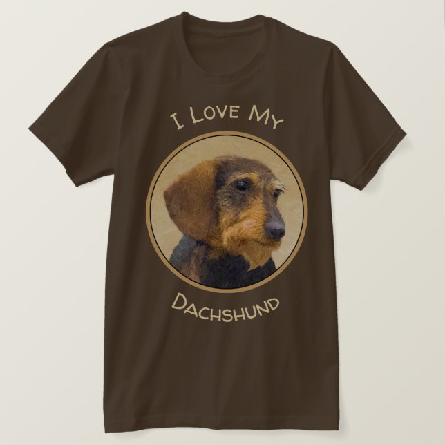 Fästning (heldragen) av originalbild av Hund T Shirt (Design framsida)