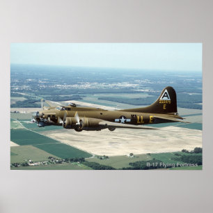 Fästningaffisch 2 för flyg B-17 Poster