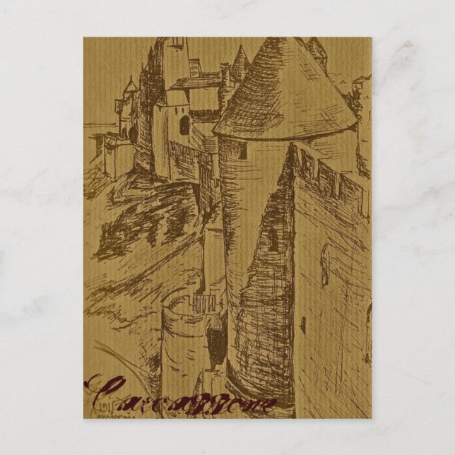 Fästningen av Carcassone Vykort (Framsida)