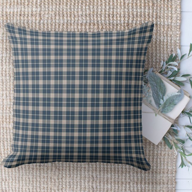 FästPillows | Dekorativa skrapor Kudde (throw pillow farmhouse pillows country blue and beige gingham plaid throw pillow )