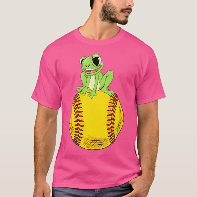 Fastpitch Frog Funny Softball T Shirt (Framsida)