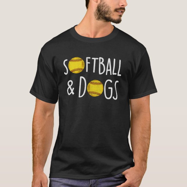 Fastpitch Hund Softball T Shirt (Framsida)