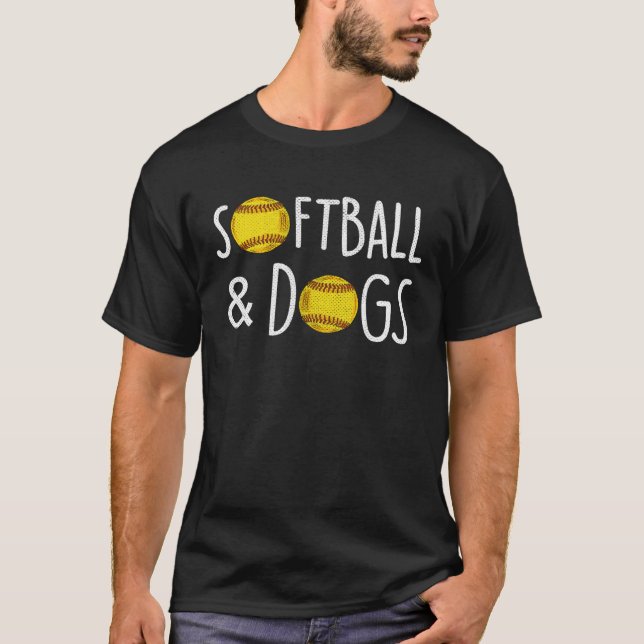 Fastpitch Hund Softball T Shirt (Framsida)