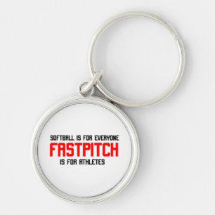 FastPitch Rund Silverfärgad Nyckelring