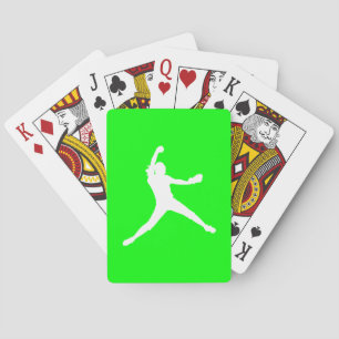 Fastpitch Silhouette-kort Grönt Spel Kort