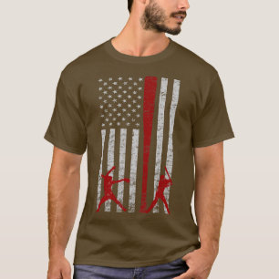 Fastpitch Softball American Flagga Grunge Kärlek S T Shirt