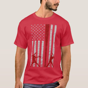 Fastpitch Softball American Flagga Grunge Kärlek S T Shirt
