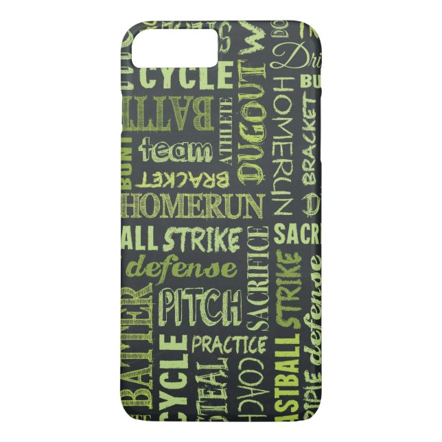 Fastpitch Softball Chalkboard Terms Case-Mate iPhone Skal (Baksida)